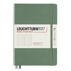 Stylový zápisník Leuchtturm v pevné vazbě formátu A5 Olive, Medium (A5), 251 p., tečkovaný