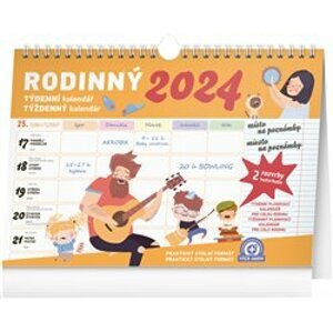 Týdenní rodinný plánovací kalendář s háčkem 2024