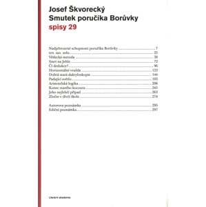 Smutek poručíka Borůvky (spisy - svazek 29) -  Josef Škvorecký