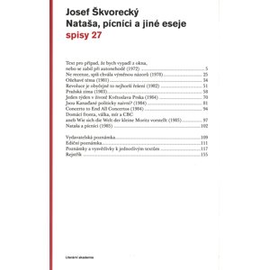 Nataša, pícníci a jiné eseje (spisy - svazek 27) -  Josef Škvorecký