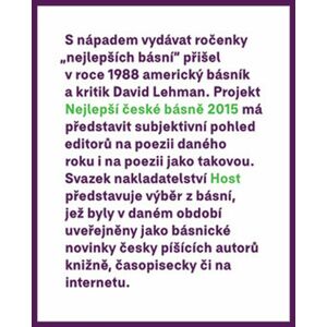 Nejlepší české básně 2015 -  Petr Borkovec