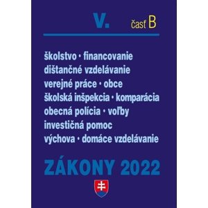 Zákony V-B/2022 – školstvo • obce -  Autor Neuveden