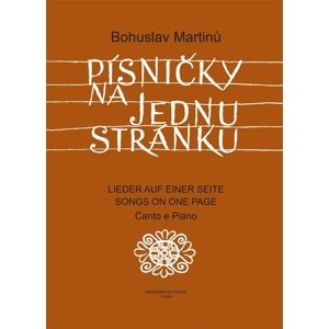 Písničky na jednu stránku -  Bohuslav Martinů