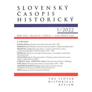 Slovenský časopis historický 1/2022 -  Autor Neuveden